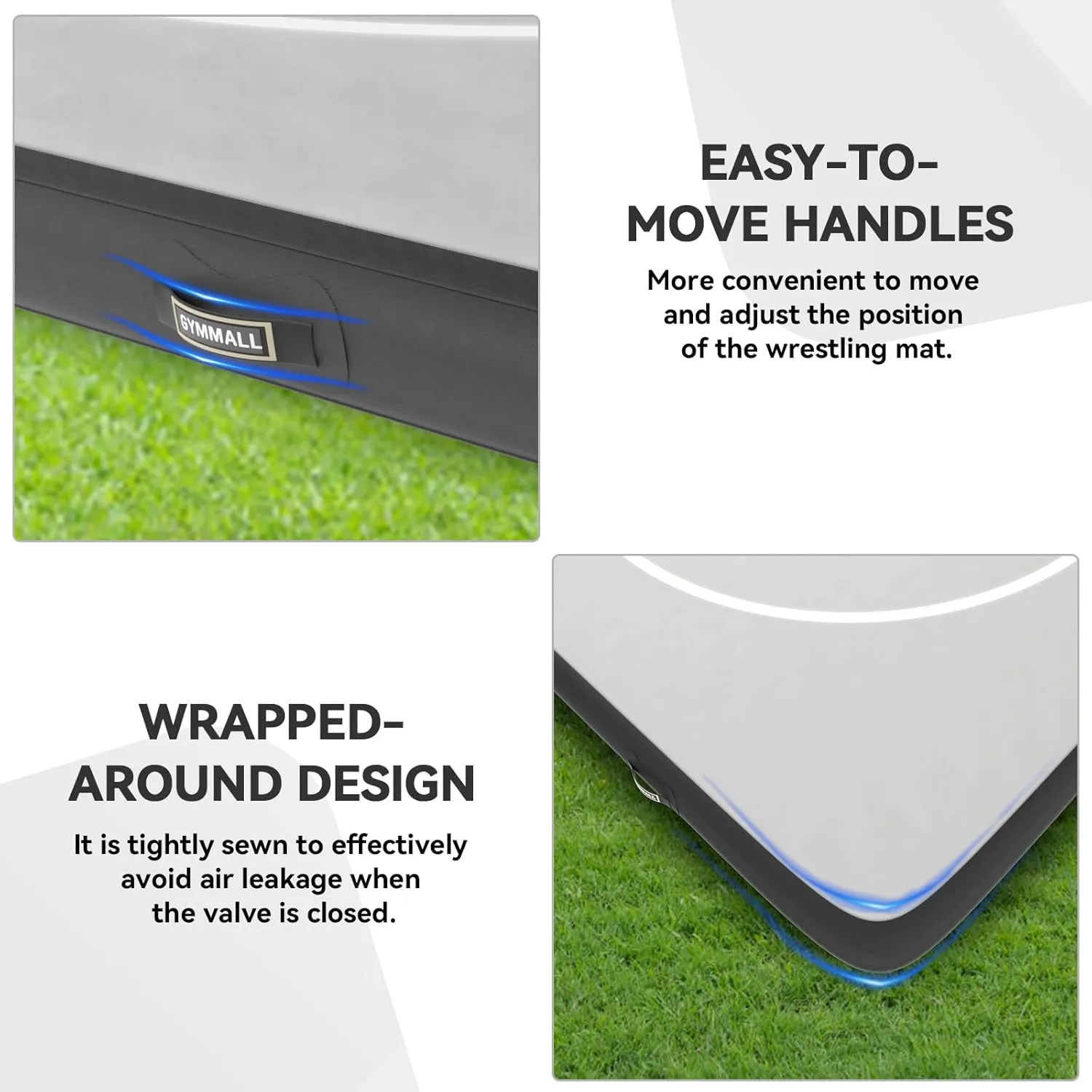 Wrestling Mat Inflatable 5FT/10FT/13FT, Foldable 4" Thick Jiu Jitsu Mats for Home Outdoor Indoor, Waterproof PVC Mat for Gymnastics, Water Yoga, PE Training, BJJ, MMA, Grappling, Judo, Boxing