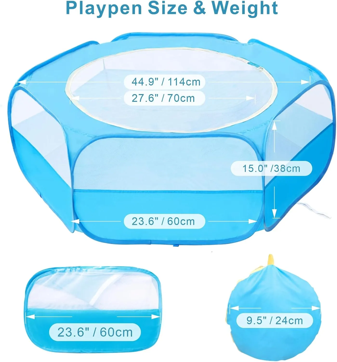 XIRGS Small Animal Playpen, Pet Playpen for Cat/Rabbit/Hamster/Guinea Pig/Bunny/Ferret/Kitten Toys Chick Brooder Box Cage Tent Pop Up Play Pen with Cover, Portable Play Yard Indoor Outdoor Waterproof