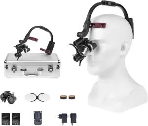 XUX 5W Dual LED Wireless Headband Head Light   2.5X Binocular Loupes US Stock