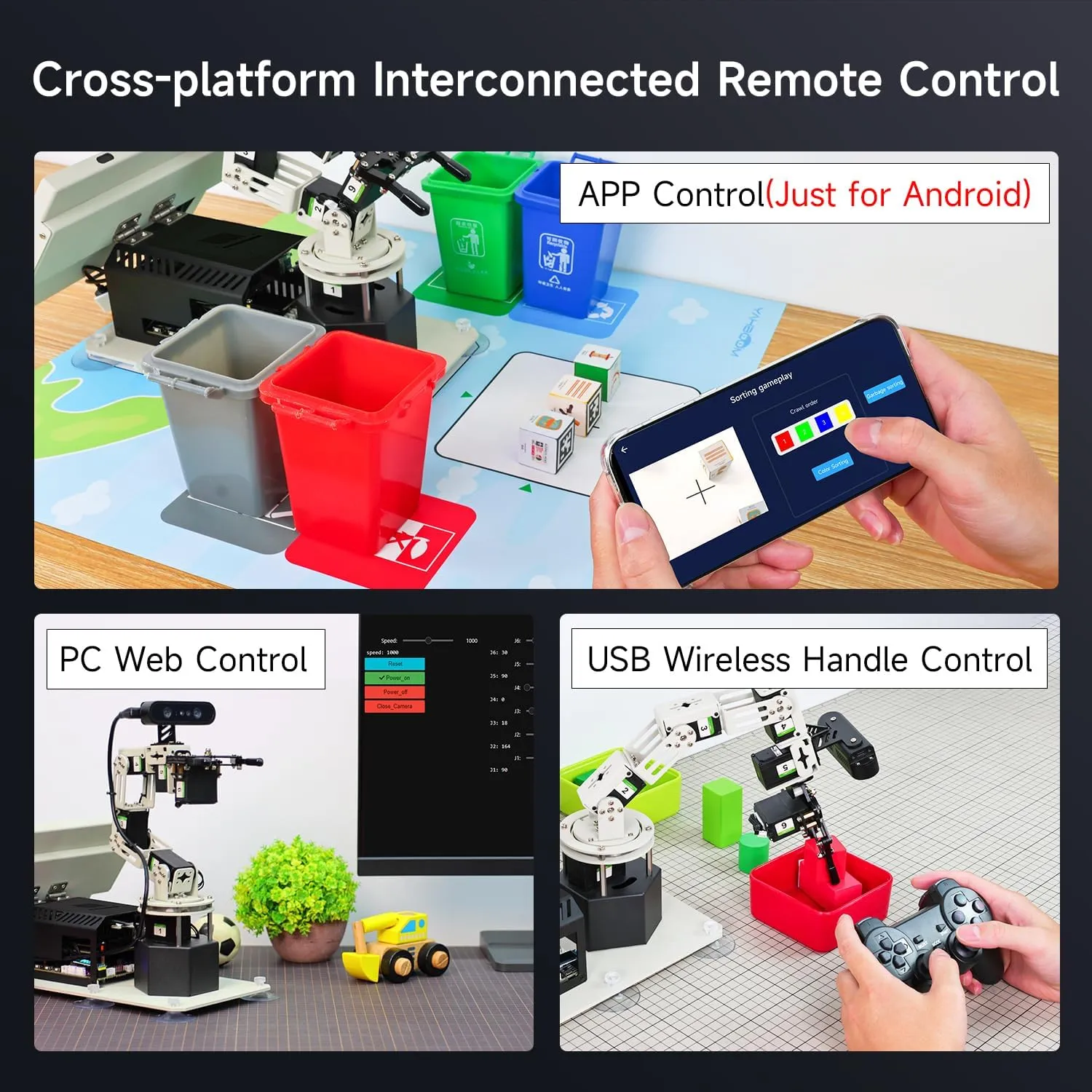 Yahboom Jetson Orin NX Super Robotic Arm 3D Depth Camera Visual Recognition AI Intelligent ROS Robot Python Ubuntu(Sta-OrinNX 8GB Super)