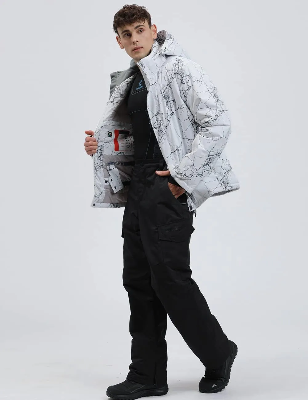 YEEFINE Men's Ski Suit Waterproof Snowsuit Winter Ski Jacket and Pants Set Outdoor Warm Snow Snowboard Suit
