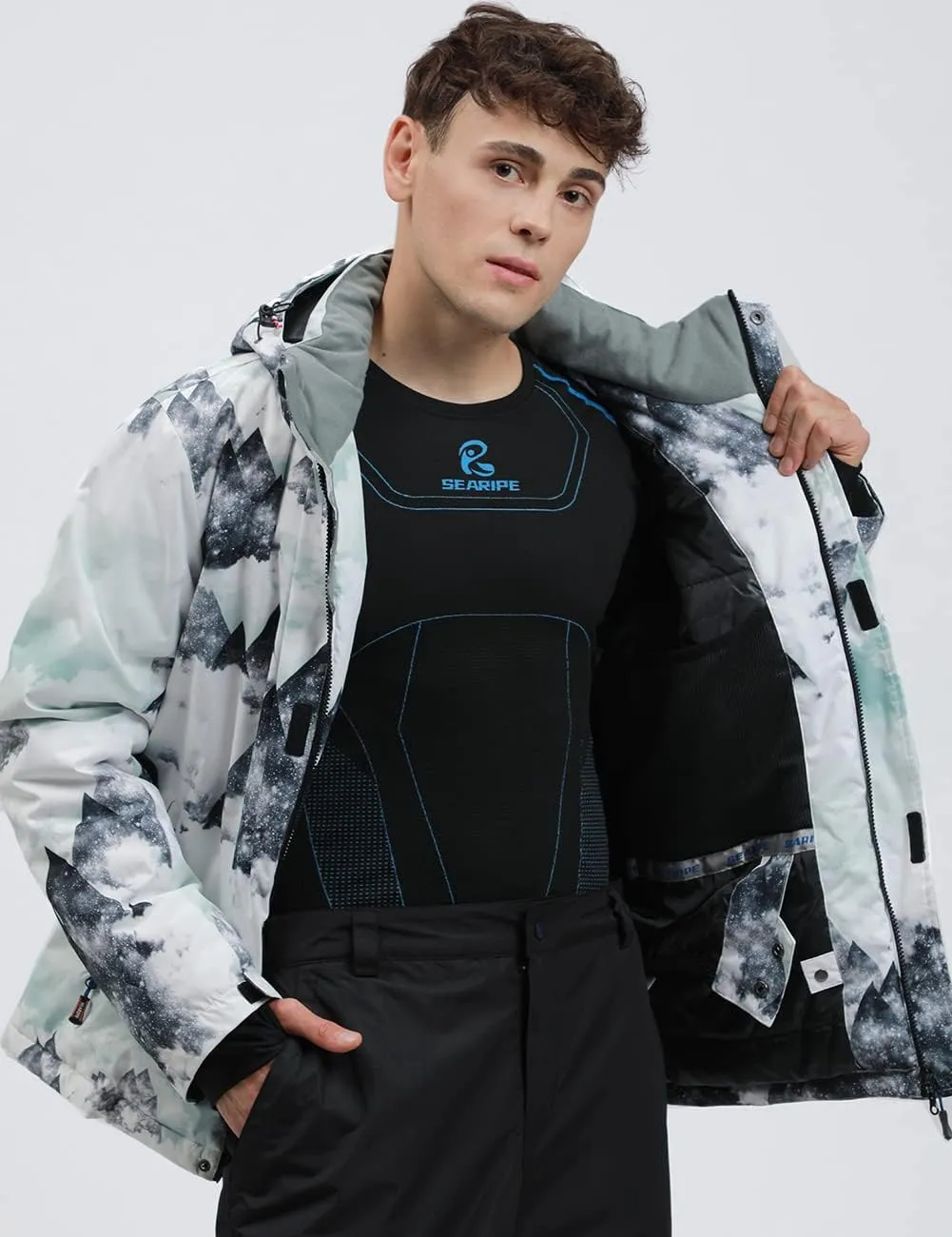 YEEFINE Men's Ski Suit Waterproof Snowsuit Winter Ski Jacket and Pants Set Outdoor Warm Snow Snowboard Suit