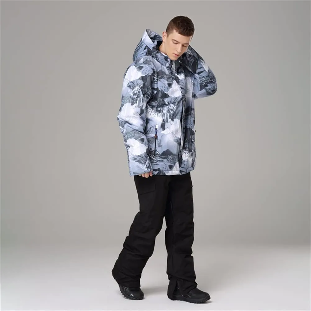 YEEFINE Men's Ski Suit Waterproof Snowsuit Winter Ski Jacket and Pants Set Outdoor Warm Snow Snowboard Suit