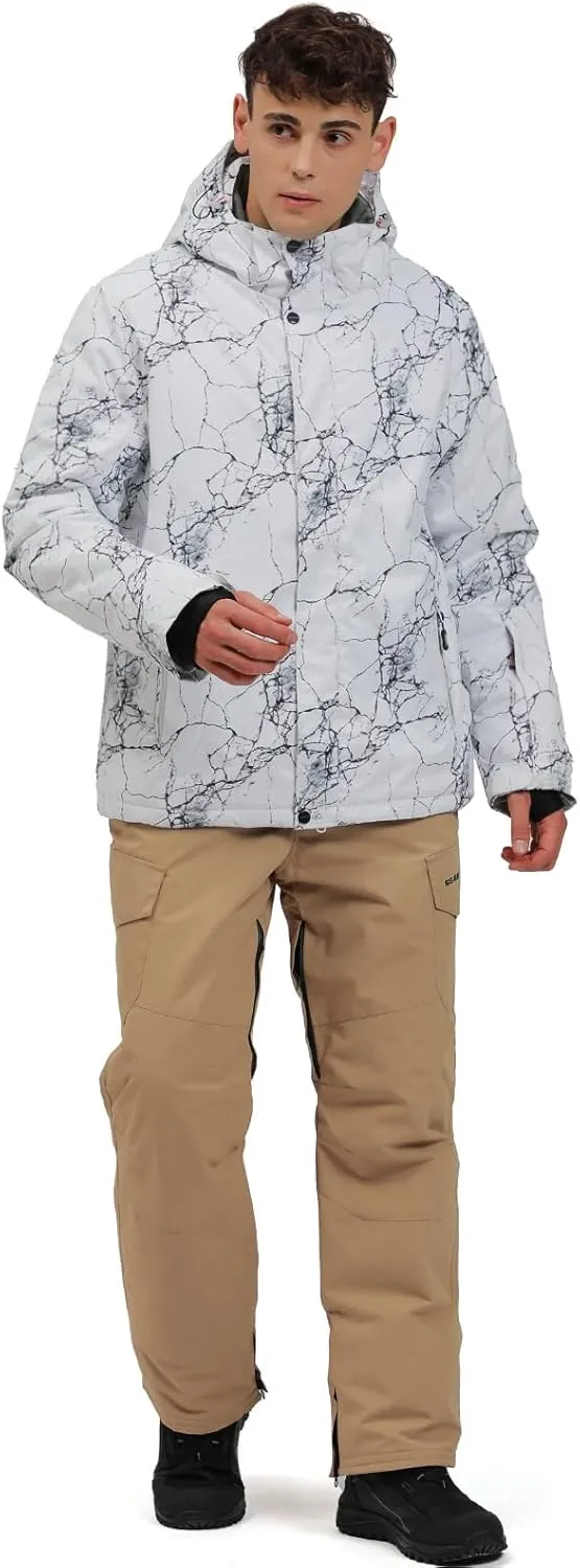 YEEFINE Men's Ski Suit Waterproof Snowsuit Winter Ski Jacket and Pants Set Outdoor Warm Snow Snowboard Suit