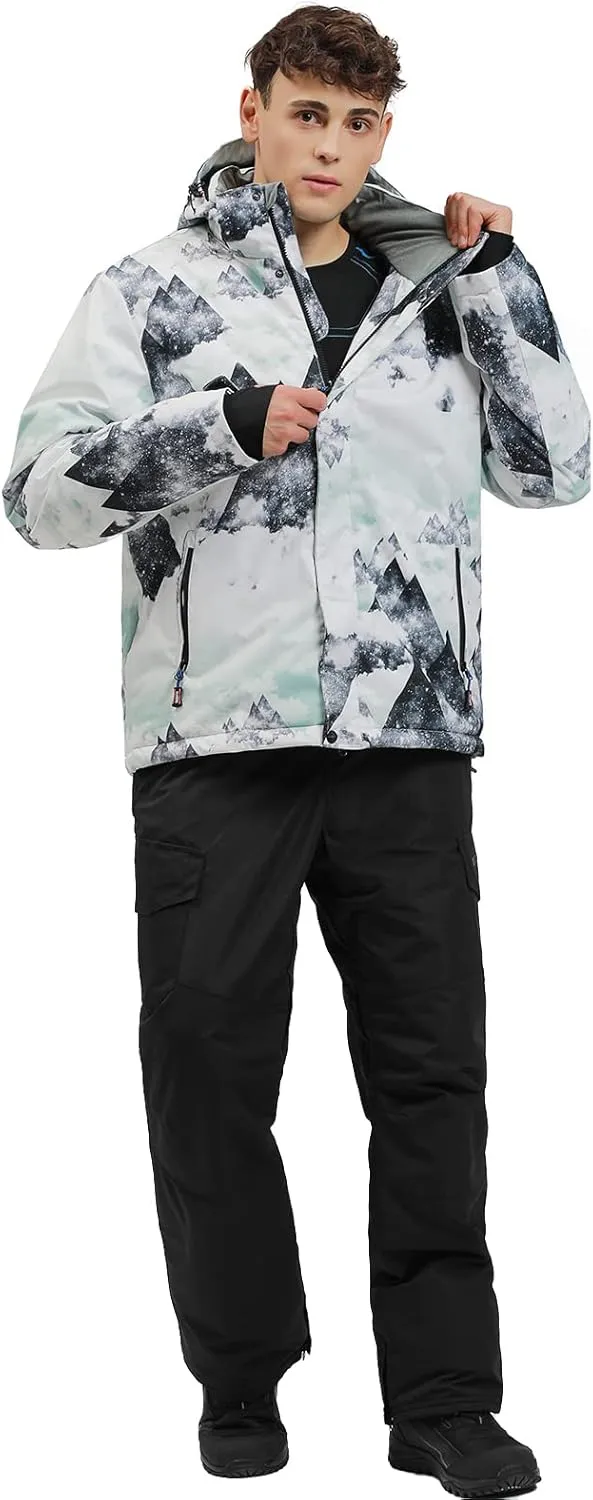 YEEFINE Men's Ski Suit Waterproof Snowsuit Winter Ski Jacket and Pants Set Outdoor Warm Snow Snowboard Suit
