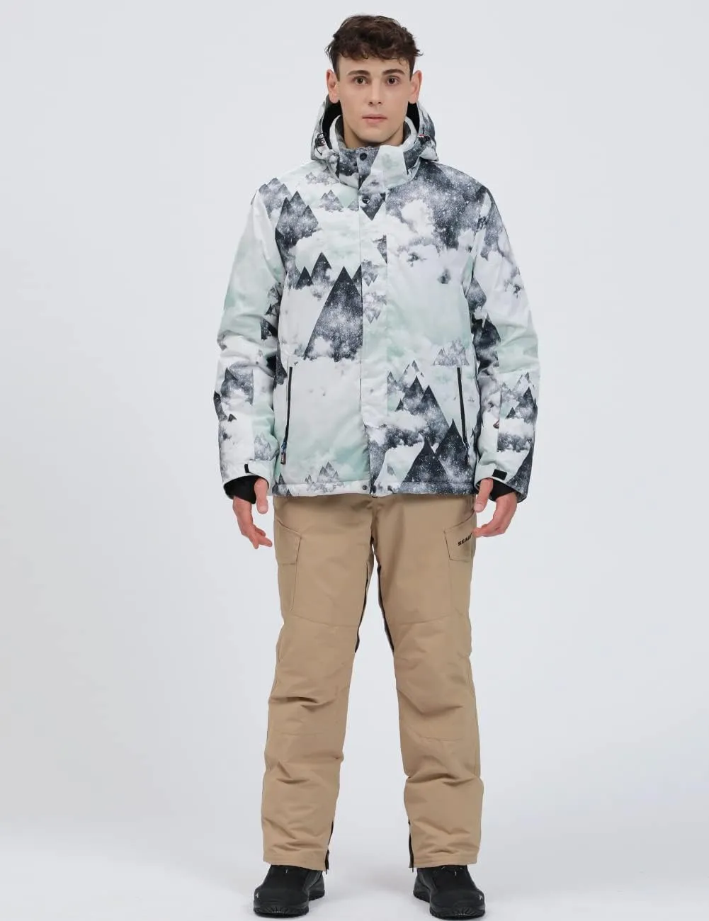 YEEFINE Men's Ski Suit Waterproof Snowsuit Winter Ski Jacket and Pants Set Outdoor Warm Snow Snowboard Suit
