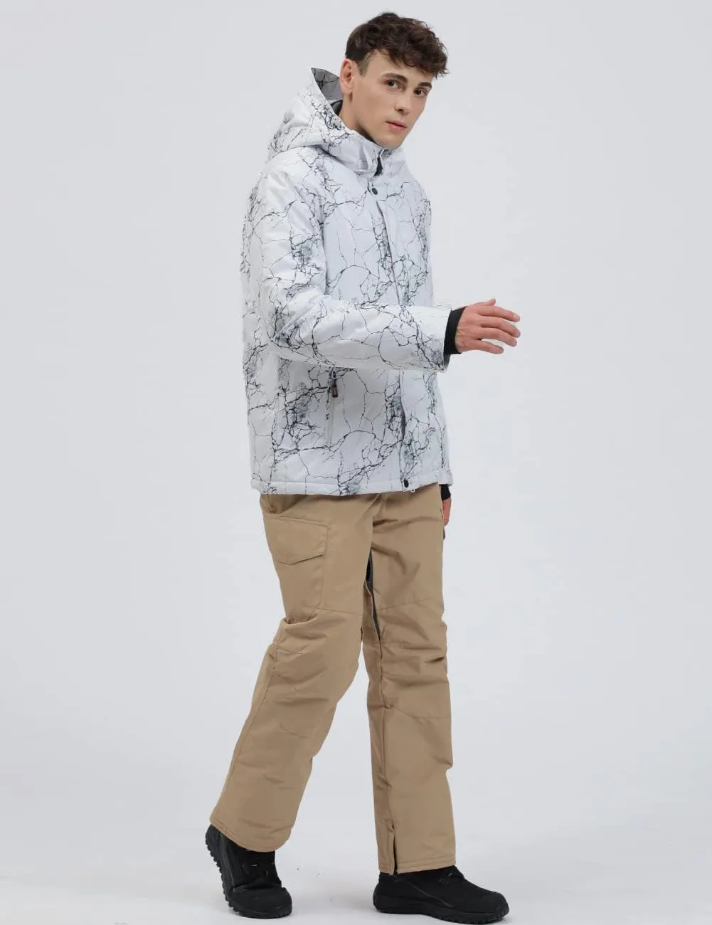 YEEFINE Men's Ski Suit Waterproof Snowsuit Winter Ski Jacket and Pants Set Outdoor Warm Snow Snowboard Suit