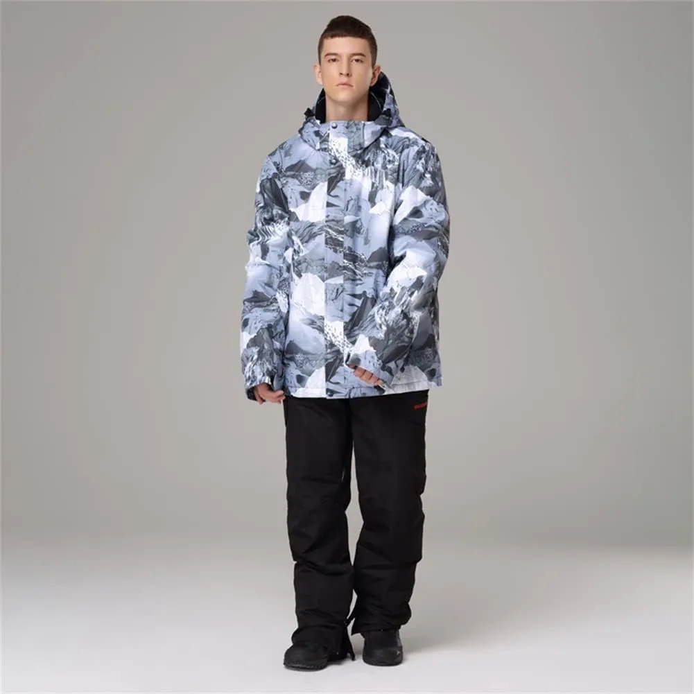 YEEFINE Men's Ski Suit Waterproof Snowsuit Winter Ski Jacket and Pants Set Outdoor Warm Snow Snowboard Suit