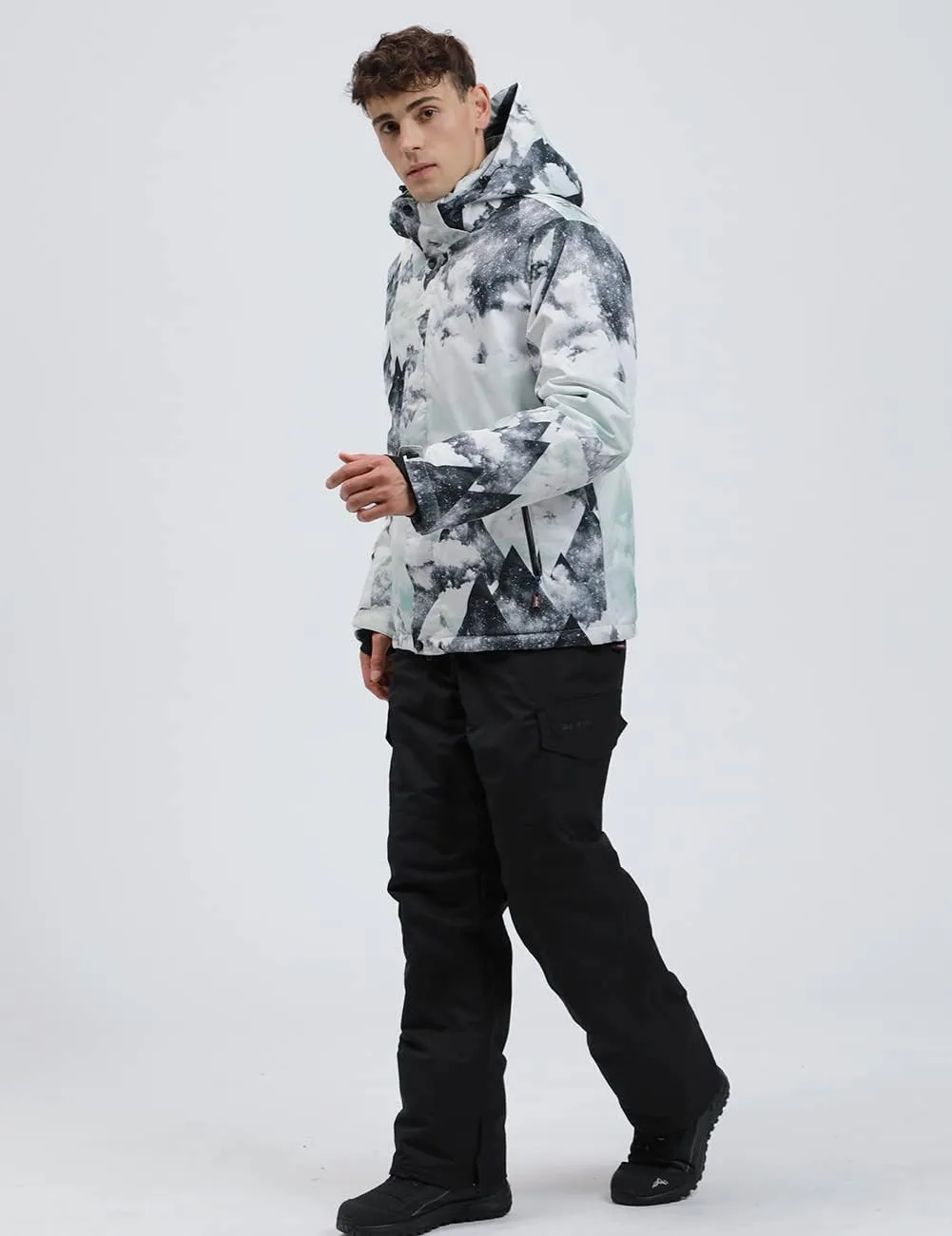 YEEFINE Men's Ski Suit Waterproof Snowsuit Winter Ski Jacket and Pants Set Outdoor Warm Snow Snowboard Suit
