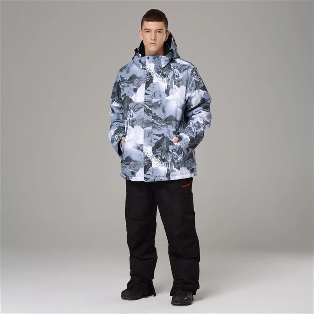 YEEFINE Men's Ski Suit Waterproof Snowsuit Winter Ski Jacket and Pants Set Outdoor Warm Snow Snowboard Suit