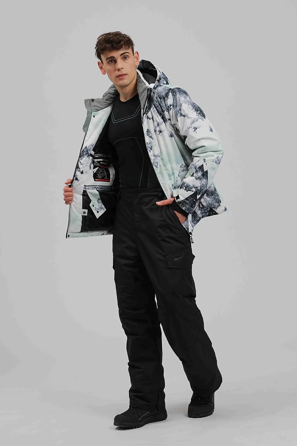 YEEFINE Men's Ski Suit Waterproof Snowsuit Winter Ski Jacket and Pants Set Outdoor Warm Snow Snowboard Suit