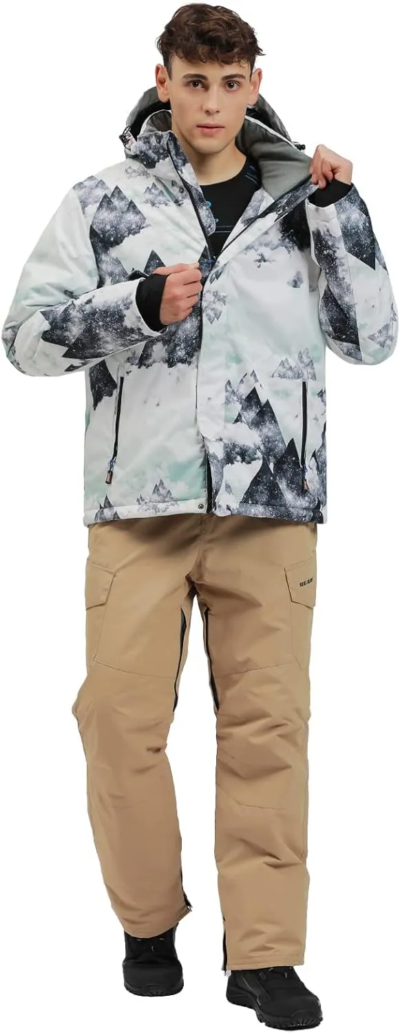 YEEFINE Men's Ski Suit Waterproof Snowsuit Winter Ski Jacket and Pants Set Outdoor Warm Snow Snowboard Suit