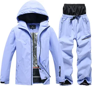 YEEFINE Women&Men's Ski Suit Two Pieces Snowsuits Snowboarding Waterproof Suits Warm Winter Outdoor Jacket and Pants
