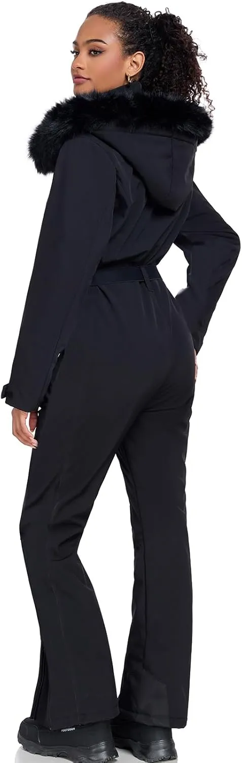 YEEFINE Women's Ski Suit One Piece Jumpsuits Snowsuits Waterproof Snowboard Suit Winter Outdoor Ski Jacket and Pants