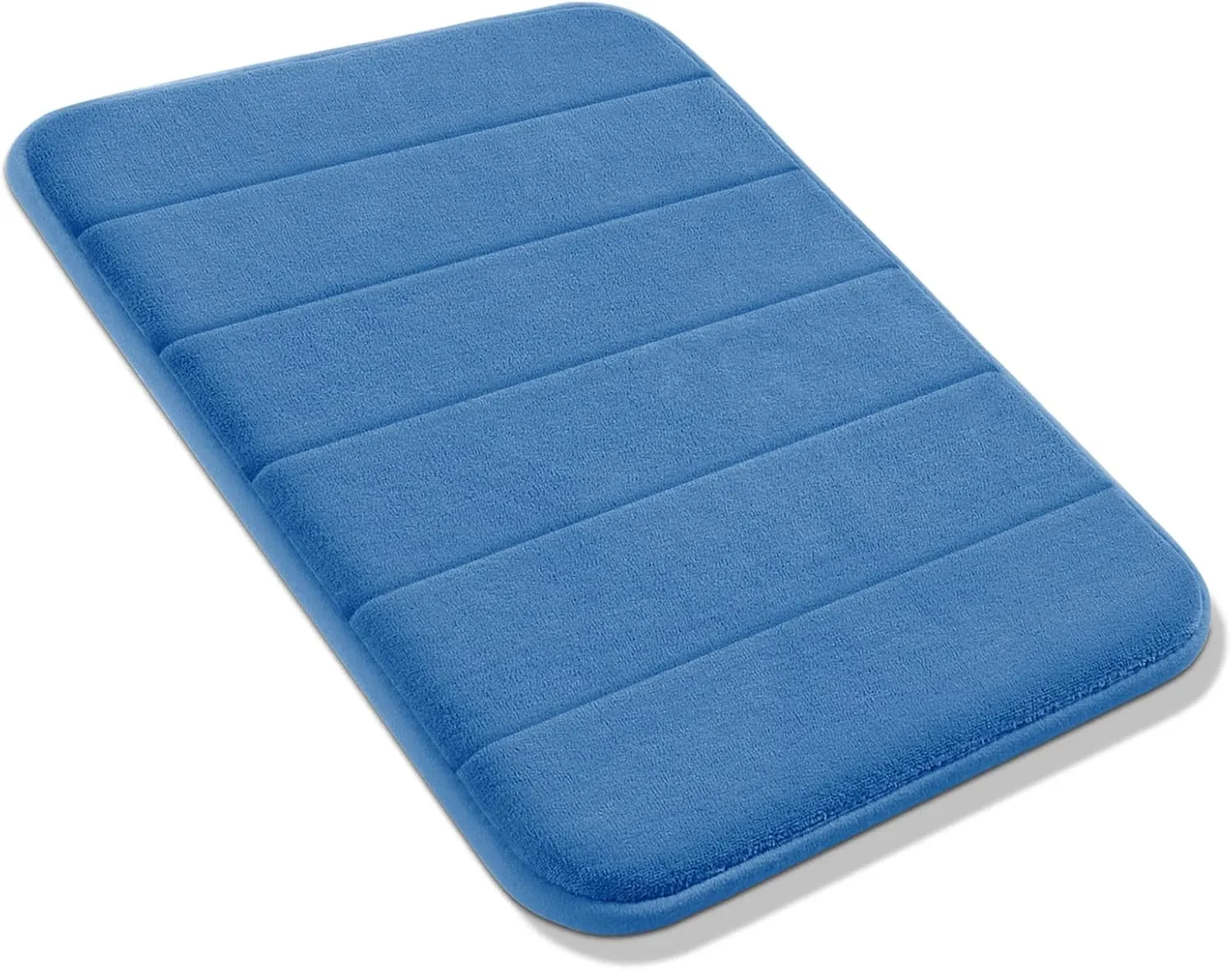 Yimobra Memory Foam Bath Mat Rug, 24 x 17 Inches, Comfortable, Soft, Non-Slip, Super Absorbent, Quick Drying Bathroom Rug for Floor, Tub & Shower, Machine Washable, Thick, Blue