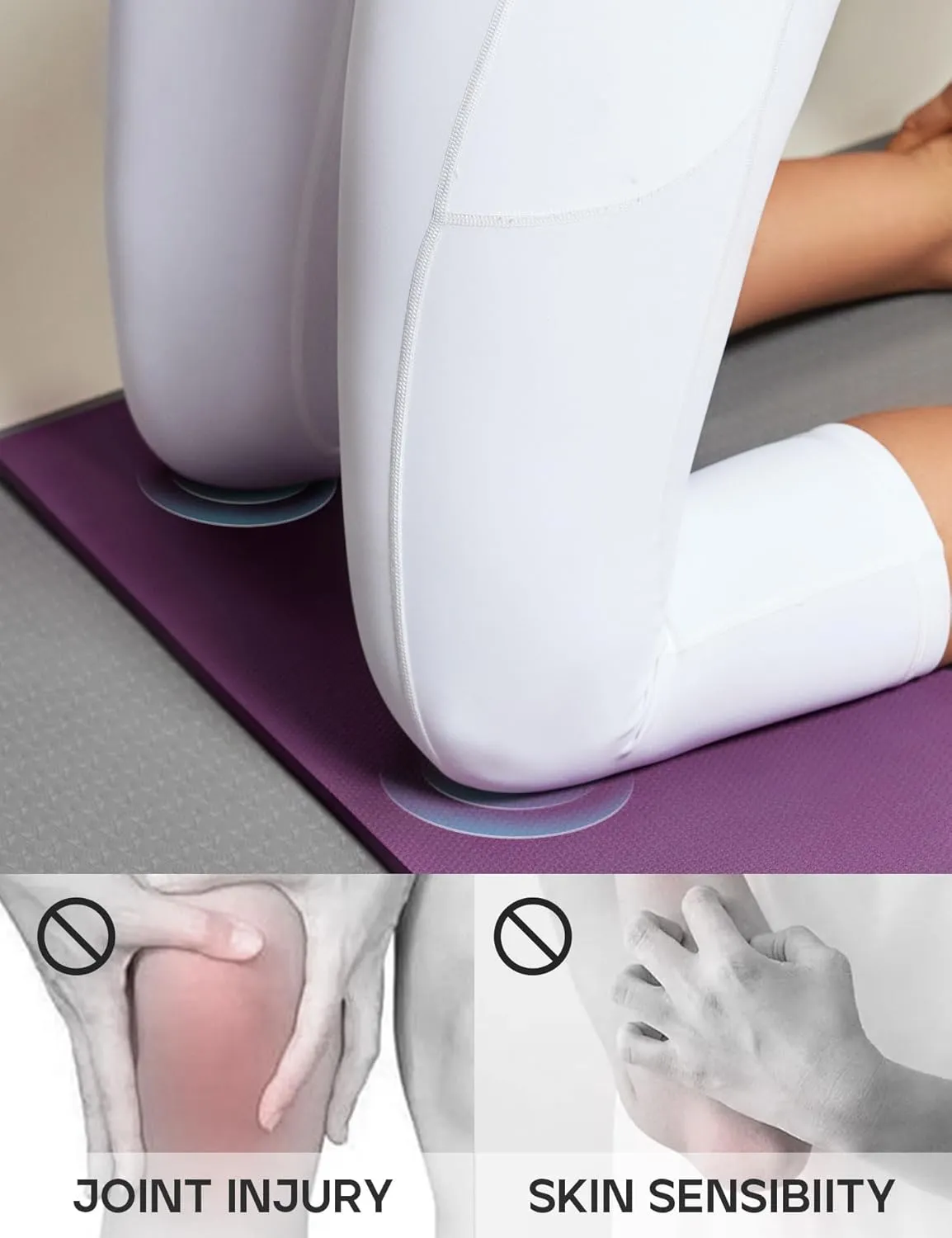 Yoga Knee Pads Cushion Non-Slip Knee Mat by Heathyoga, Knee Pad for Gardening Yard Work, Yoga Knee Pad Cushion for Yoga and Floor Exercises Yoga Mat Accessory 26"x10"x0.5"