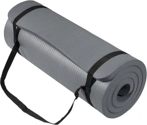 Yoga Mat, One-Inch Extra Thick High Density Exercise Mat, Anti-Tear Exercise Yoga Mat with Carrying Strap, Suitable for Various Yoga Exercises