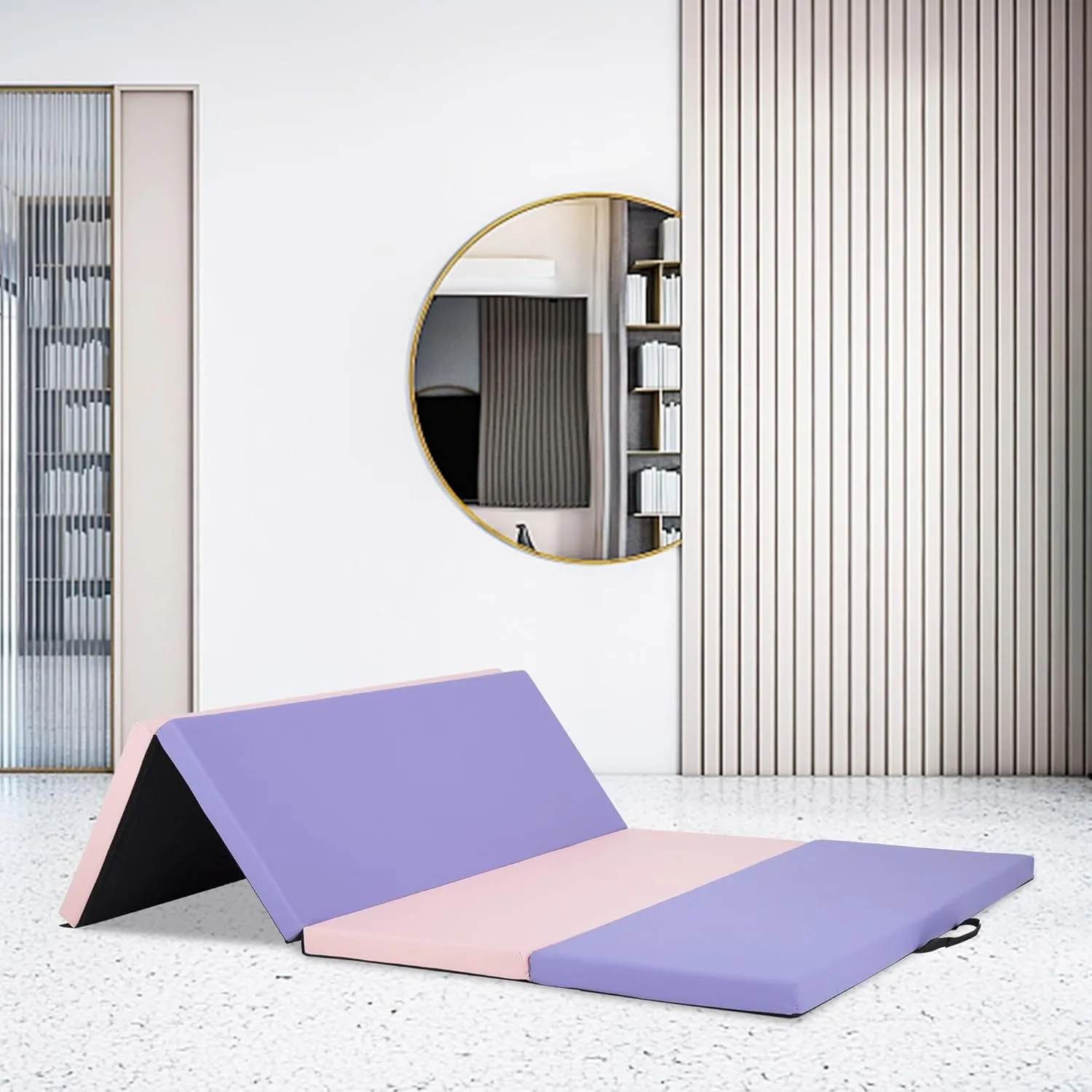 Yoga Mat Thick 2 Inch Workout Flooring for Home Gym - Exercise, Gymnastics, Tumbling, Pilates, Dance Equipment - Foldable Foam Play Mat for Kids and Adults