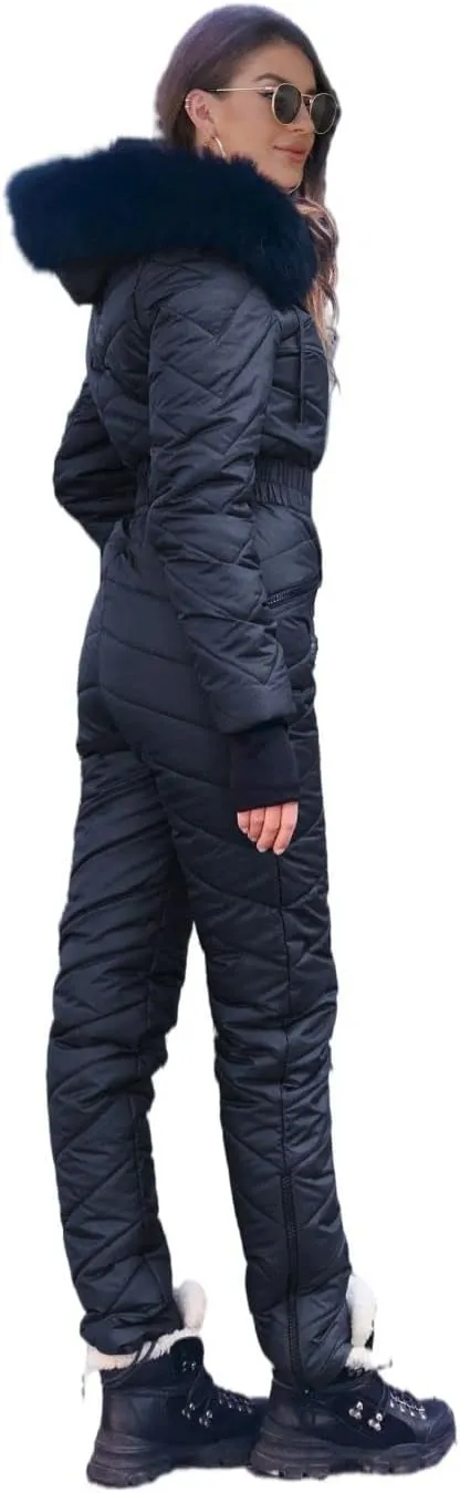 Yousify Womens Onesie Ski Suit Winter Outdoor Sports Waterproof Snowsuit Jumpsuits Jacket