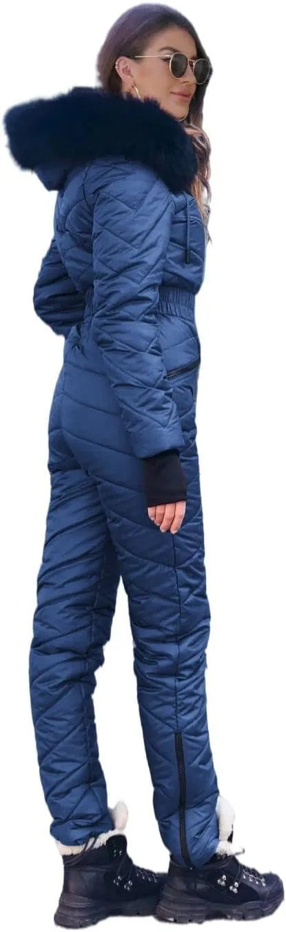 Yousify Womens Onesie Ski Suit Winter Outdoor Sports Waterproof Snowsuit Jumpsuits Jacket