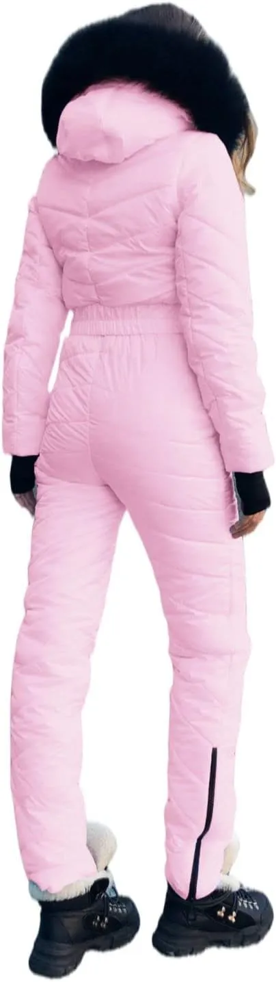 Yousify Womens Onesie Ski Suit Winter Outdoor Sports Waterproof Snowsuit Jumpsuits Jacket