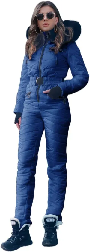 Yousify Womens Onesie Ski Suit Winter Outdoor Sports Waterproof Snowsuit Jumpsuits Jacket