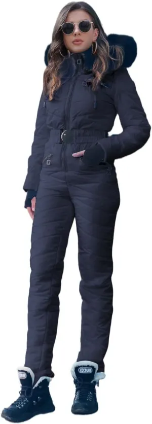 Yousify Womens Onesie Ski Suit Winter Outdoor Sports Waterproof Snowsuit Jumpsuits Jacket