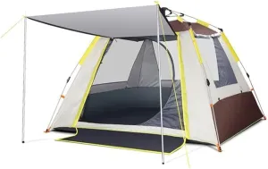 YYDS Tents for Camping Sunscreen Ventilation Camping Tent Instant Pop Up Beach Waterproof Tent Outdoor Sun Shelter BBQ Party 2-3/4-5 People Camping Tents (Color : Brown, Size : 210x210x140cm)